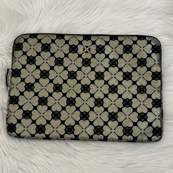 ♠️✨Kate Spade Laptop Case With Black Gold and Silver Heart Pattern✨ - Picture 2 of 7